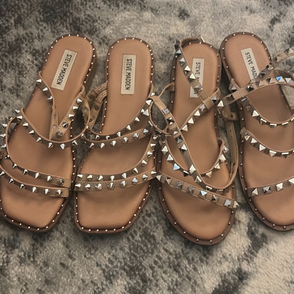 Steve Madden Tan Studded Sandals size 8